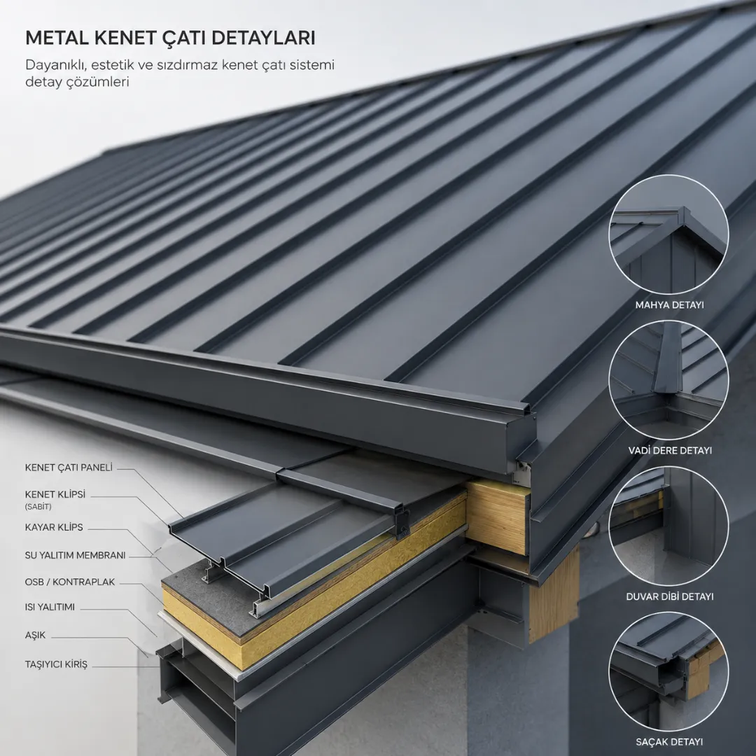 Metal Kenet Çatı Detayları
